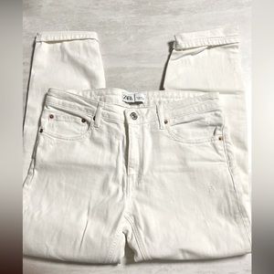 Zara white knee cut jeans sz 6 worn once